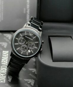 EMPORIO ARMANI STAINLESS STEEL(BLACK) CLASSIC WRIST WATCH