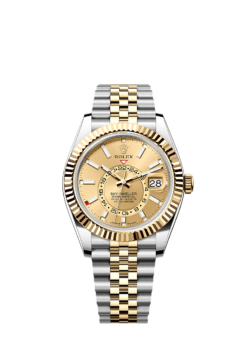 ROLEX SKY-DWELLER 42MM OYSTERSTEEL (YELLOW/GOLD) WATCH