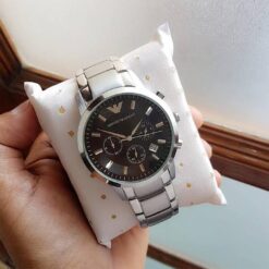 Armani Ar2453 Silver Black Dial Metal