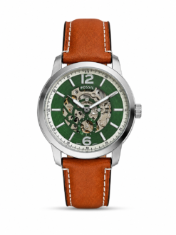Fossil Heritage Automatic Brown Leather Watch (GREEN) (2025)