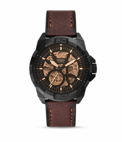 FOSSIL BRONSON AUTOMATIC (BROWN LITEHIDE) LEATHER WATCH