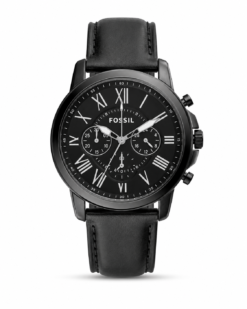 Fossil Grant Leather Belt Full Black Watch
