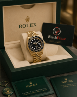 GMT-Master II yellow gold Jubilee bracelet and Black dial