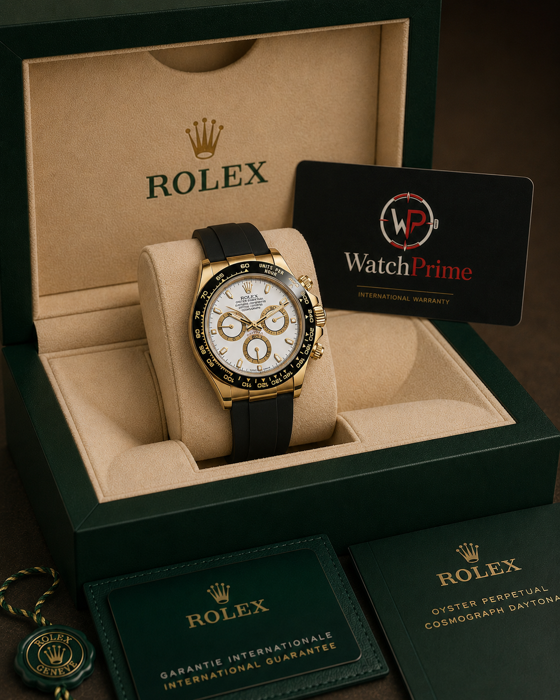 ROLEX DAYTONA FIBE BELT (GOLDEN/WHITE) WATCH