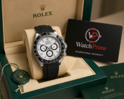 ROLEX DAYTONA (BLACK/SILVER) FIBER BELT PREMIUM WRIST WATCH