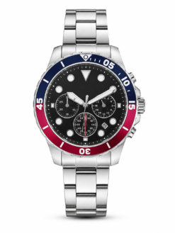 Fossil Fb 03 Silver Red Metal Watch