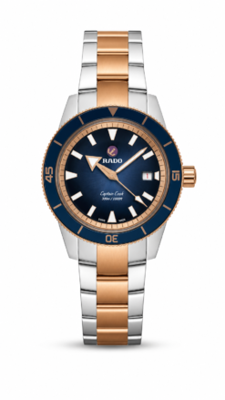 RADO CAPTAIN COOK BLUE DIAL METAL WRIST WATCH