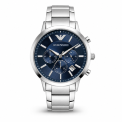 EMPORIO ARMANI CLASSIC (SILVER/BLUE) STAINLESS STEEL WATCH