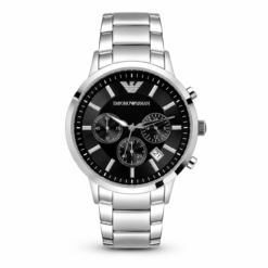 EMPORIO ARMANI STAINLESS STEEL SILVER CLASSIC WRIST WATCH