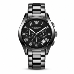 Armani Ceramica Black Silver Metal Watch