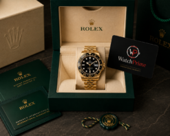 GMT-Master II yellow gold Jubilee bracelet and Black dial
