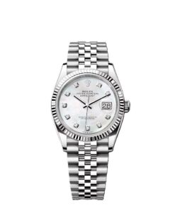 Rolex Date just 41 bright white , diamond-set