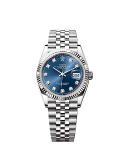 Rolex Date just 41 bright blue, diamond-set