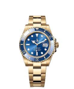 Rolex Submarine yellow gold and a blue dial date