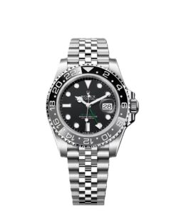 GMT-Master II black dial date Jubilee bracelet.